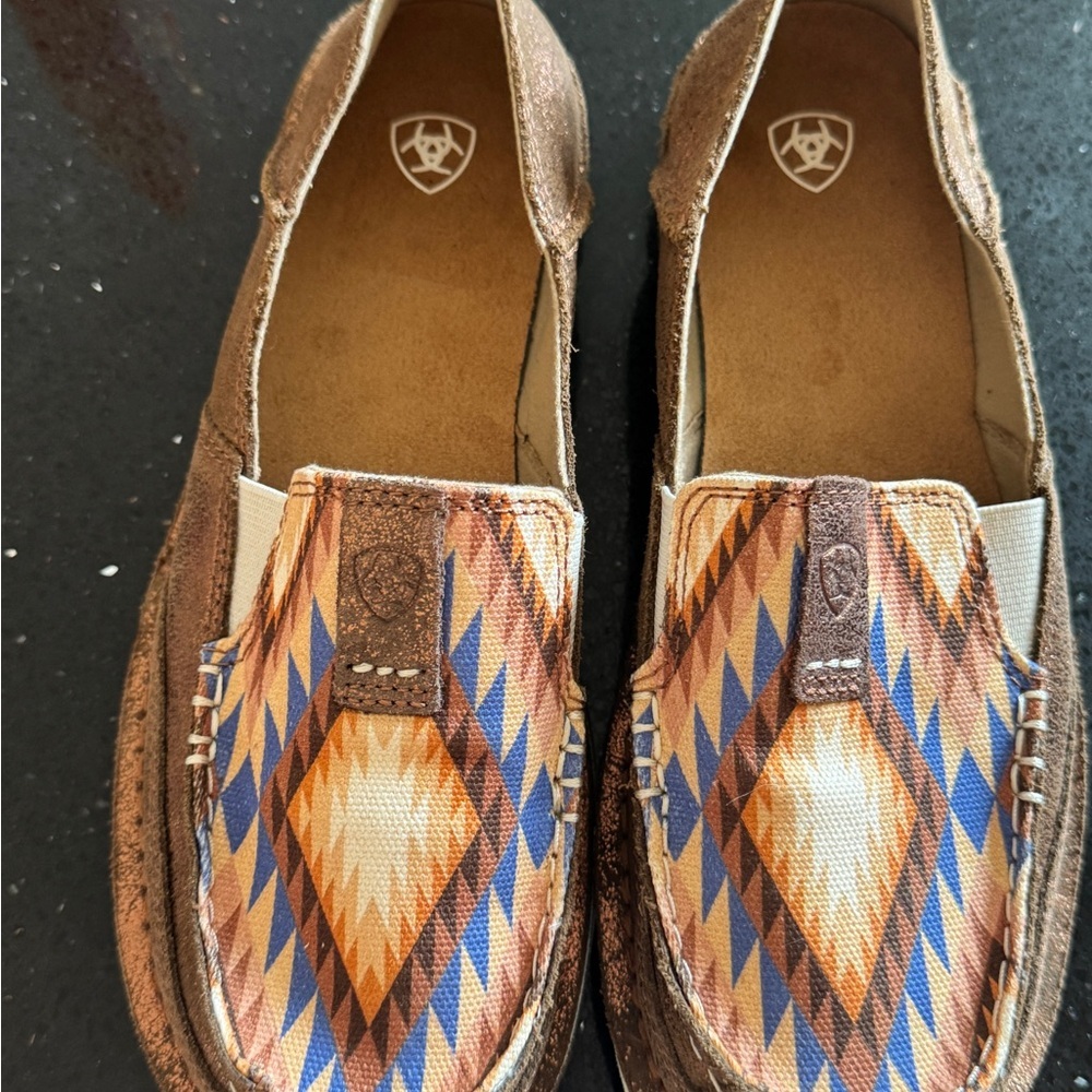 Shoes Ariat Men's Brown and Blue Slip-On Shoes